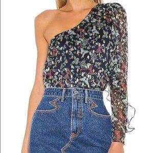 Rhea Top in Navy Butterfly